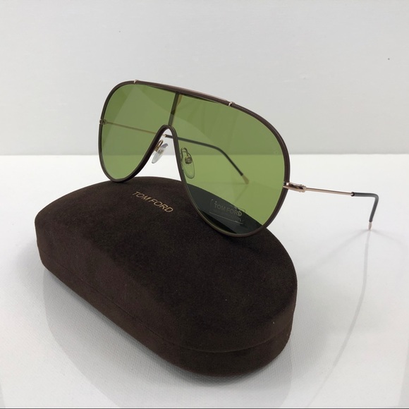 New TOM FORD Mack Aviator Green Lens Sunglasses - Picture 3 of 16